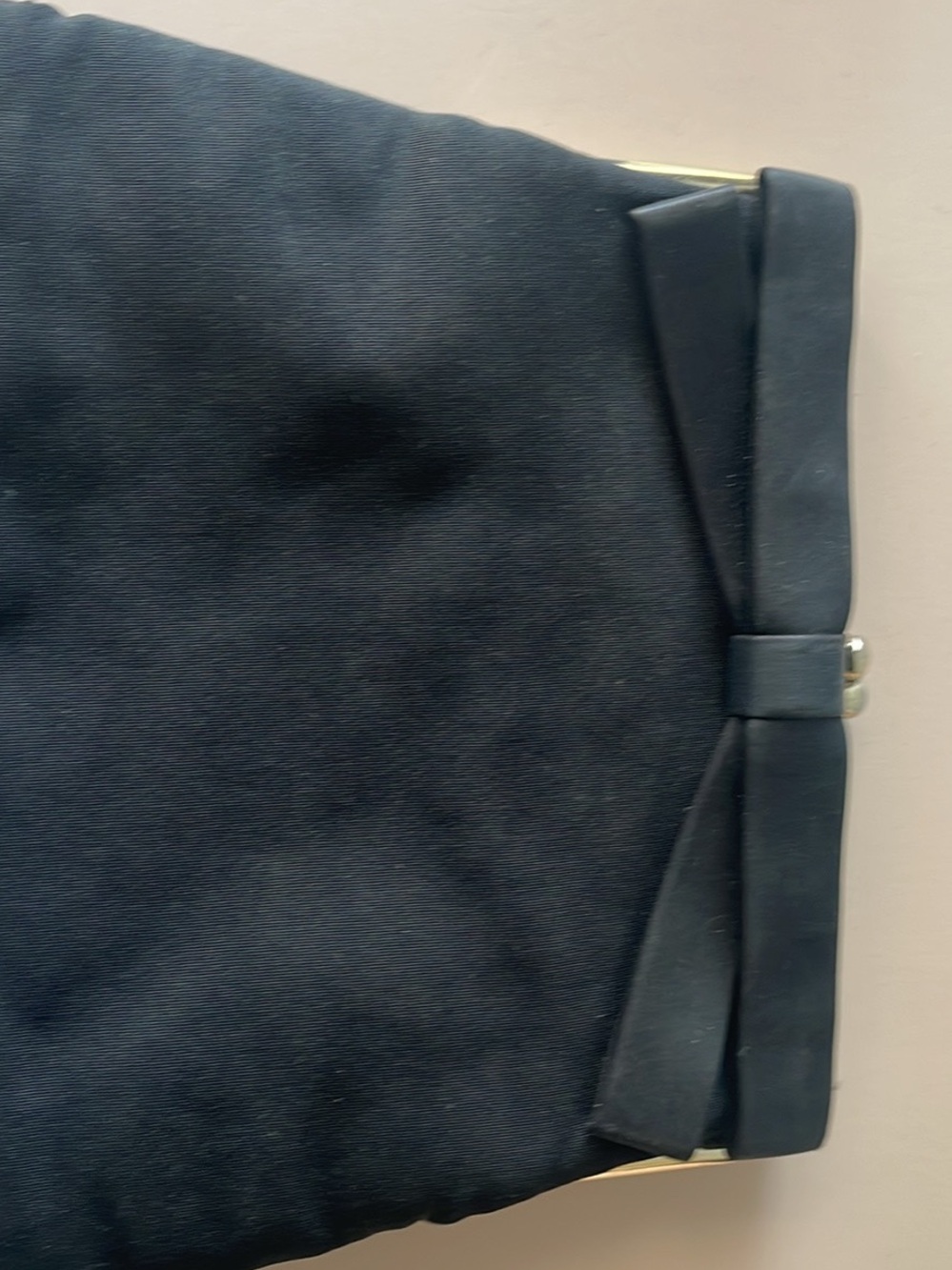 Classic Black Bow-Accent Clutch Wallet